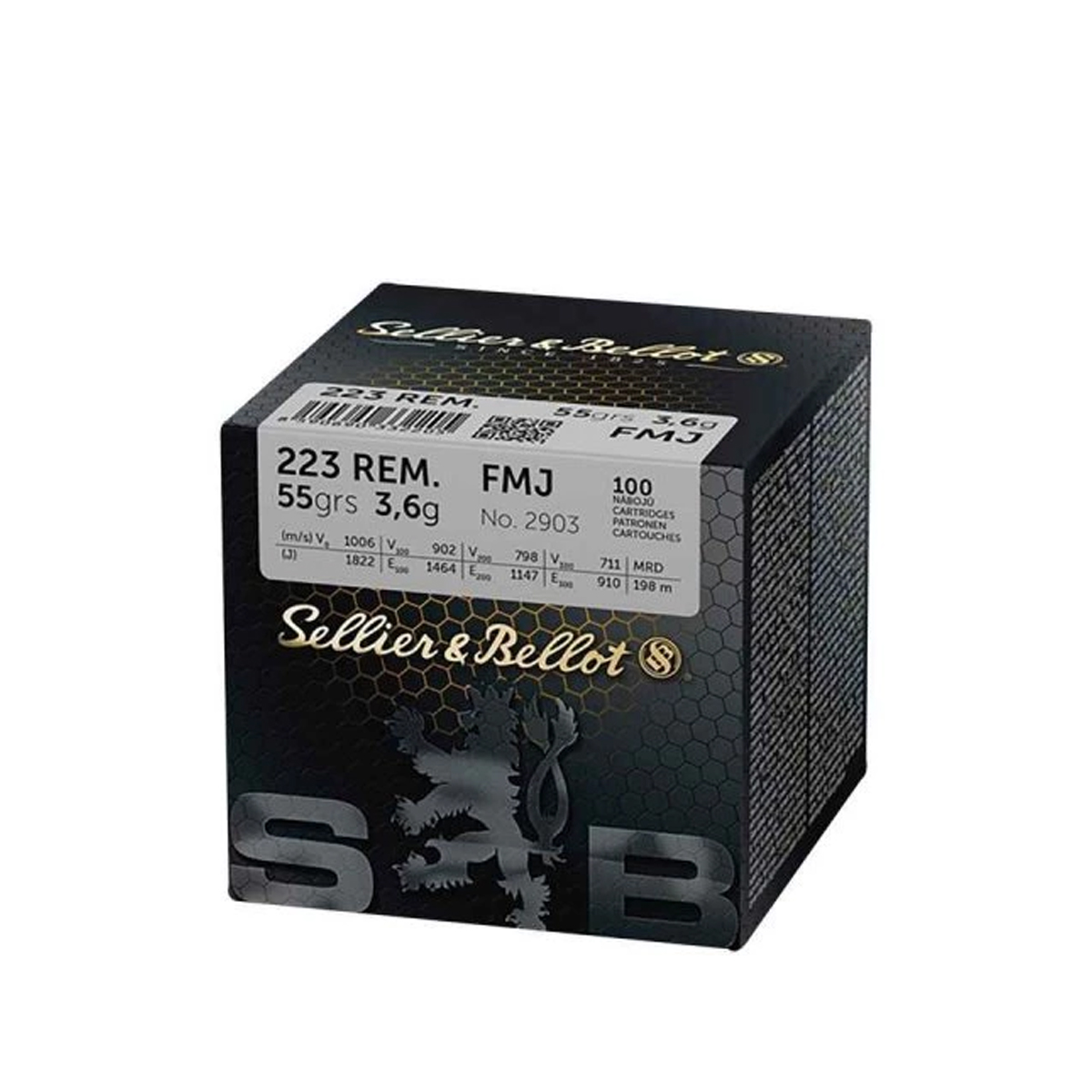 Sellier & Bellot .223 Rem 55gr FMJ 100rd
