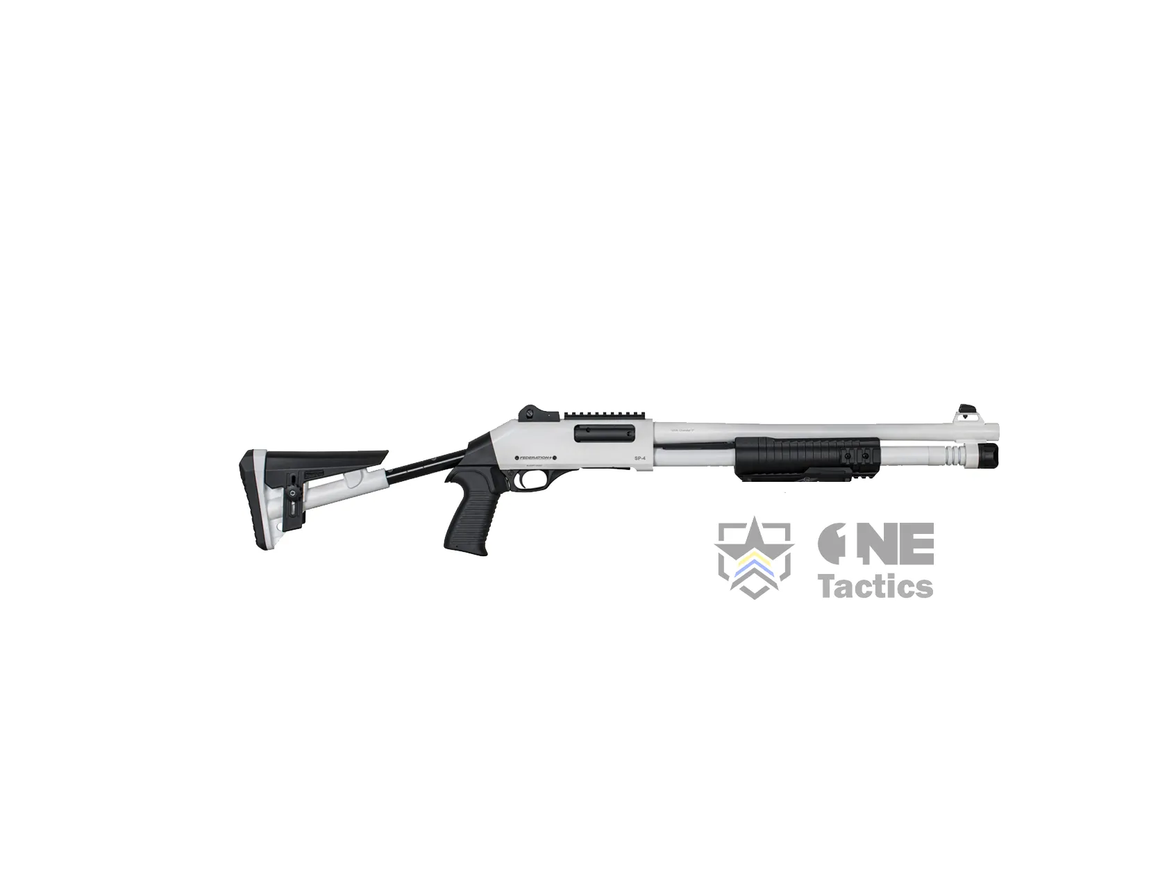 Federation Firearms SP-4 Pump M4 Clone 12ga 18.7" Alpine White Canada - Image 1