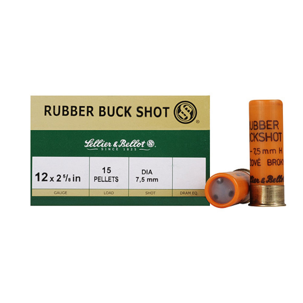 Sellier & Bellot 12GA 2-3/4" Rubber Buckshot 25rd